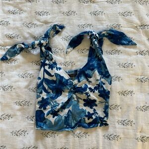 Zara Floral Blue Tank Top